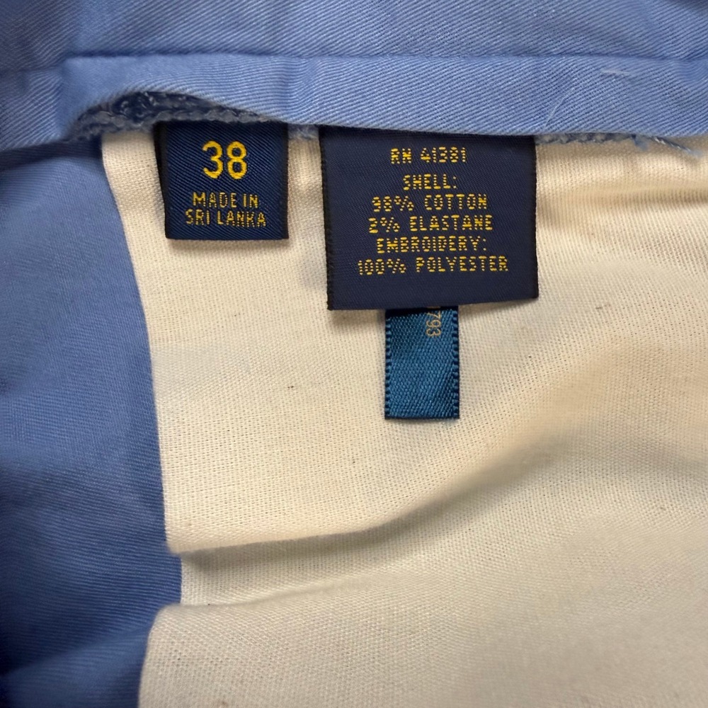 Polo Ralph Lauren Men's 38 Light Blue Embroidered Fish Chino Shorts - Picture 5 of 9